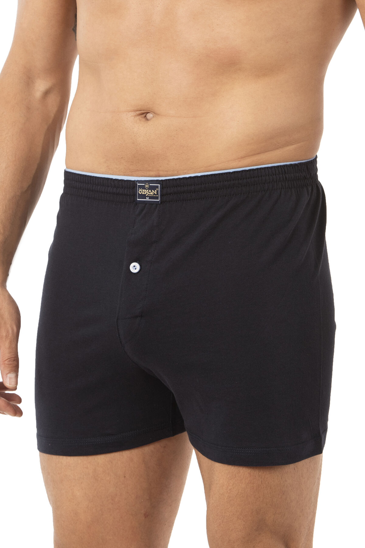 Özkan 0041 5'li Paket Erkek %100 Pamuklu Şardonlu Klasik Rahat Kesim Havlu Bel Süprem Penye Boxer