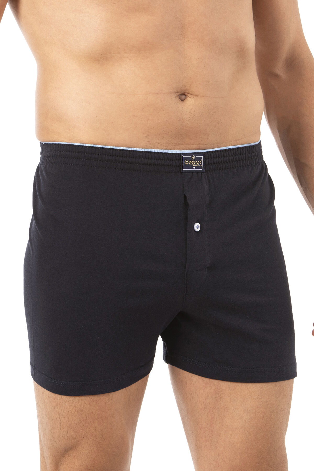 Özkan 0041 5'li Paket Erkek %100 Pamuklu Şardonlu Klasik Rahat Kesim Havlu Bel Süprem Penye Boxer