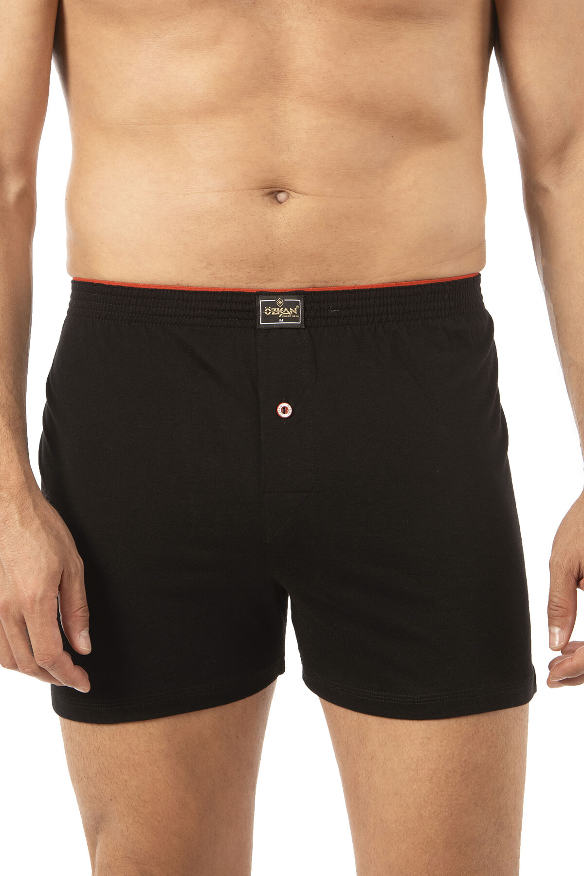 Özkan 0041 5'li Paket Erkek %100 Pamuklu Şardonlu Klasik Rahat Kesim Havlu Bel Süprem Penye Boxer