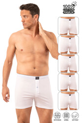 Özkan 0041 5'li Paket Erkek %100 Pamuklu Şardonlu Klasik Rahat Kesim Havlu Bel Süprem Penye Boxer - Thumbnail