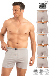Özkan 0041 5'li Paket Erkek %100 Pamuklu Şardonlu Klasik Rahat Kesim Havlu Bel Süprem Penye Boxer - Thumbnail