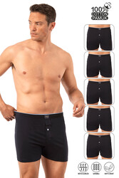 Özkan 0041 5'li Paket Erkek %100 Pamuklu Şardonlu Klasik Rahat Kesim Havlu Bel Süprem Penye Boxer - Thumbnail