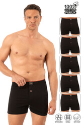 Özkan 0041 5'li Paket Erkek %100 Pamuklu Şardonlu Klasik Rahat Kesim Havlu Bel Süprem Penye Boxer - Thumbnail