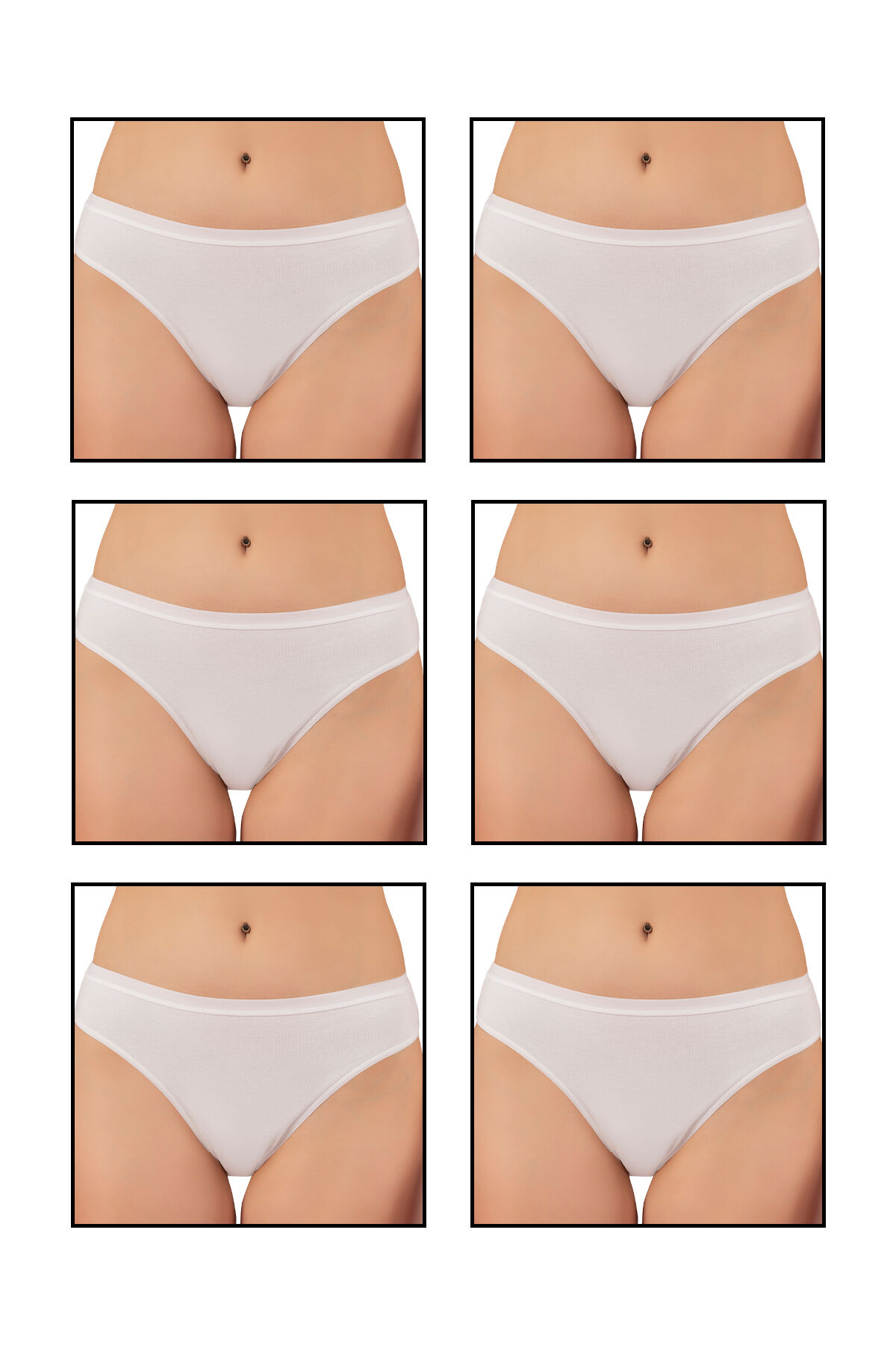 Özkan 6120 6'lı Paket Kadın Pamuklu Likralı Süprem Esnek Rahat Slip Külot