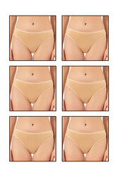 Özkan 6120 6'lı Paket Kadın Pamuklu Likralı Süprem Esnek Rahat Slip Külot - Thumbnail