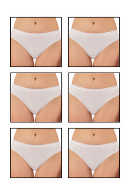 Özkan Underwear - Özkan 6120 6'lı Paket Kadın Pamuklu Likralı Süprem Esnek Rahat Slip Külot