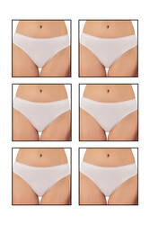 Özkan Underwear - Özkan 6120 6'lı Paket Kadın Pamuklu Likralı Süprem Esnek Rahat Slip Külot