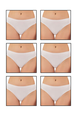 Özkan Underwear - Özkan 6120 6'lı Paket Kadın Pamuklu Likralı Süprem Esnek Rahat Slip Külot