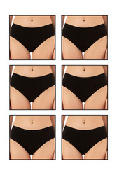 Özkan 6121 6'lı Paket Kadın Pamuklu Likralı Süprem Yüksek Bel Bato Külot - Thumbnail