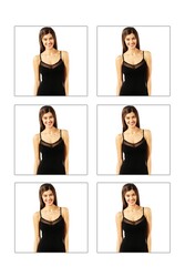 Özkan 20572 6'lı Paket Kadın Pamuklu Tül Detaylı İnce Askılı Atlet - Thumbnail