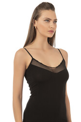 Özkan 20572 6'lı Paket Kadın Pamuklu Tül Detaylı İnce Askılı Atlet - Thumbnail