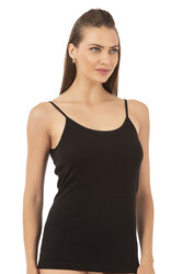 Özkan 0107 6'lı Paket Kadın %100 Pamuklu Ribana Esnek Rahat İp Askılı Örme Atlet - Thumbnail