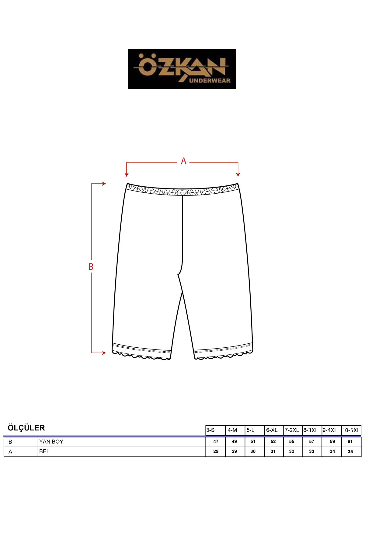 Özkan 0114 6'lı Paket Kadın Pamuklu Ağlı Model Ribana Esnek Rahat Kalıp Yumuşak Paçalı Diz Üstü Kısa Tayt