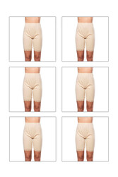 Özkan 0114 6'lı Paket Kadın Pamuklu Ağlı Model Ribana Esnek Rahat Kalıp Yumuşak Paçalı Diz Üstü Kısa Tayt - Thumbnail