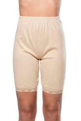 Özkan 0114 6'lı Paket Kadın Pamuklu Ağlı Model Ribana Esnek Rahat Kalıp Yumuşak Paçalı Diz Üstü Kısa Tayt - Thumbnail