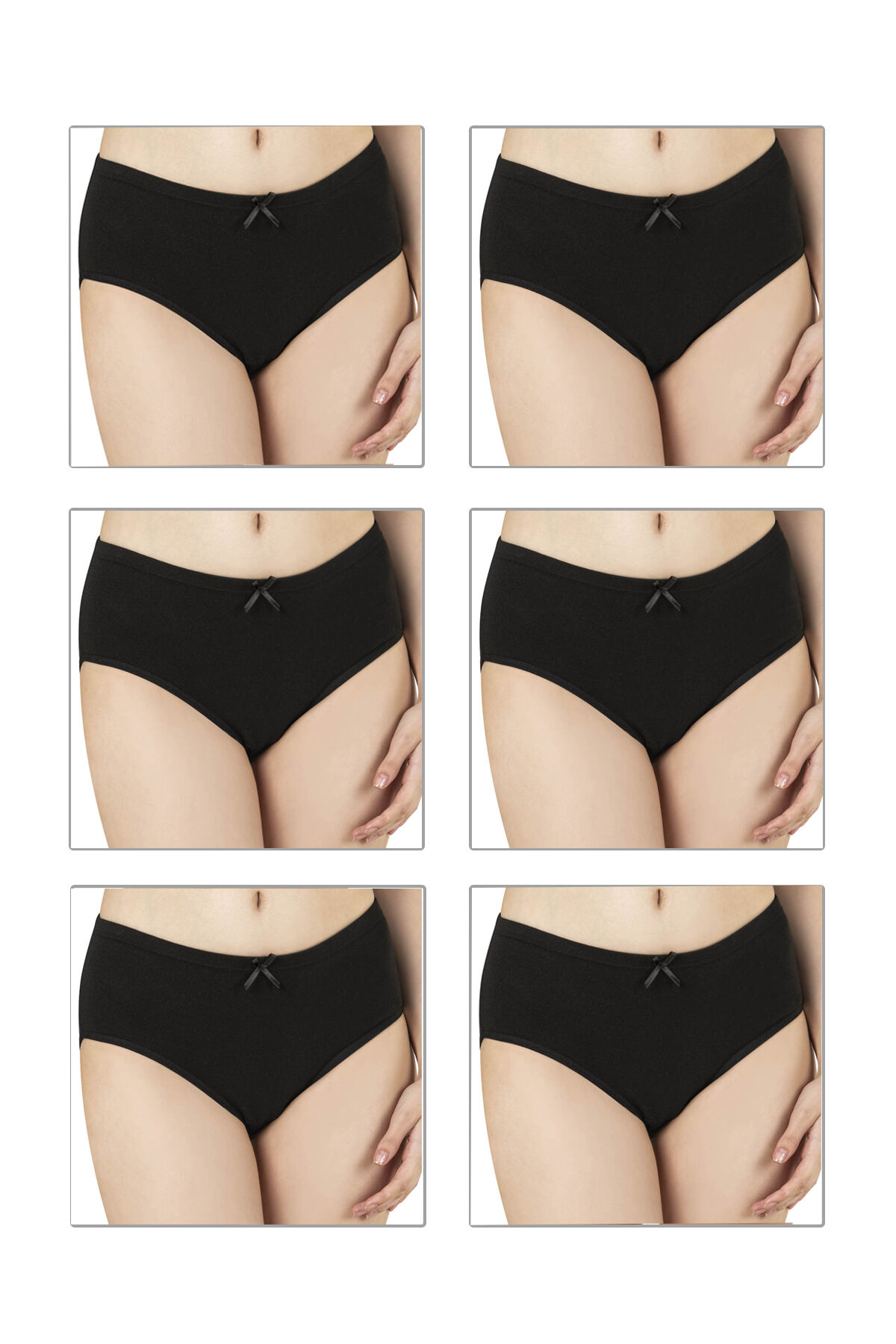 Özkan 0305 6'lı Paket Kadın Ribana Esnek Pamuklu Yüksek Bel Bato Külot