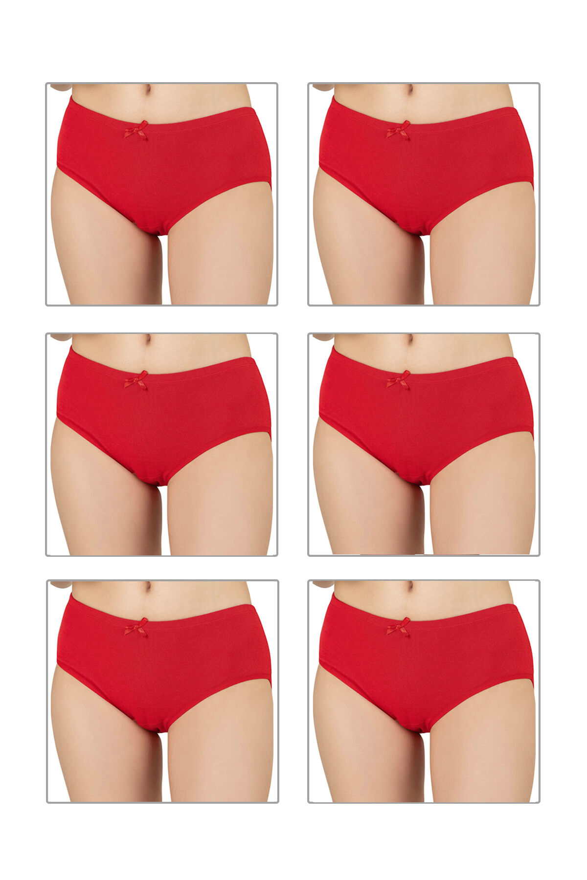 Özkan 0305 6'lı Paket Kadın Ribana Esnek Pamuklu Yüksek Bel Bato Külot