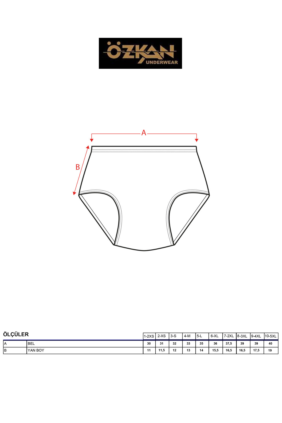 Özkan 0305 6'lı Paket Kadın Ribana Esnek Pamuklu Yüksek Bel Bato Külot