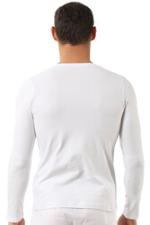 Özkan 0266 6'lı Paket Erkek Penye Likralı Pamuklu Yuvarlak Yaka Uzun Kol Tişört Fanila - Thumbnail