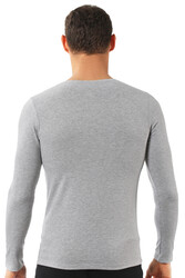 Özkan 0266 6'lı Paket Erkek Penye Likralı Pamuklu Yuvarlak Yaka Uzun Kol Tişört Fanila - Thumbnail