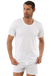 Özkan 0059 6'lı Paket Erkek %100 Pamuklu Süprem Kumaş Açık Yaka Yarım Kol Atlet Fanila - Thumbnail