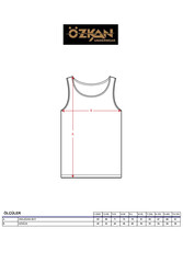 Özkan 0113 6'lı Paket Erkek %100 Pamuklu Esnek Yumuşak Ribana Kalın Askılı Atlet - Thumbnail