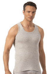 Özkan 0113 6'lı Paket Erkek %100 Pamuklu Esnek Yumuşak Ribana Kalın Askılı Atlet - Thumbnail