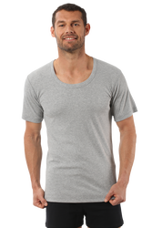 Özkan 0115 6'lı Paket Erkek %100 Pamuk Ribana Kumaş Esnek Rahat Geniş Yaka Kısa Kollu Fanila Atlet - Thumbnail