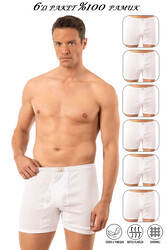 Özkan 0118 6'lı Paket Erkek %100 Pamuklu Ribana Esnek Yumuşak Rahat Torbalı Paçalı Don Boxer Külot - Thumbnail