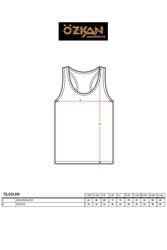 Özkan 0058 6'lı Paket Erkek %100 Pamuklu Ribana Esnek Rahat Sırtı Çapraz Sporcu Rambo Kalın Askılı Atlet - Thumbnail