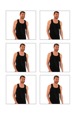 Özkan Underwear - Özkan 0058 6'lı Paket Erkek %100 Pamuklu Ribana Esnek Rahat Sırtı Çapraz Sporcu Rambo Kalın Askılı Atlet (1)