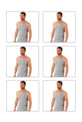 Özkan 0058 6'lı Paket Erkek %100 Pamuklu Ribana Esnek Rahat Sırtı Çapraz Sporcu Rambo Kalın Askılı Atlet - Thumbnail