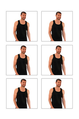Özkan Underwear - Özkan 0058 6'lı Paket Erkek %100 Pamuklu Ribana Esnek Rahat Sırtı Çapraz Sporcu Rambo Kalın Askılı Atlet (1)