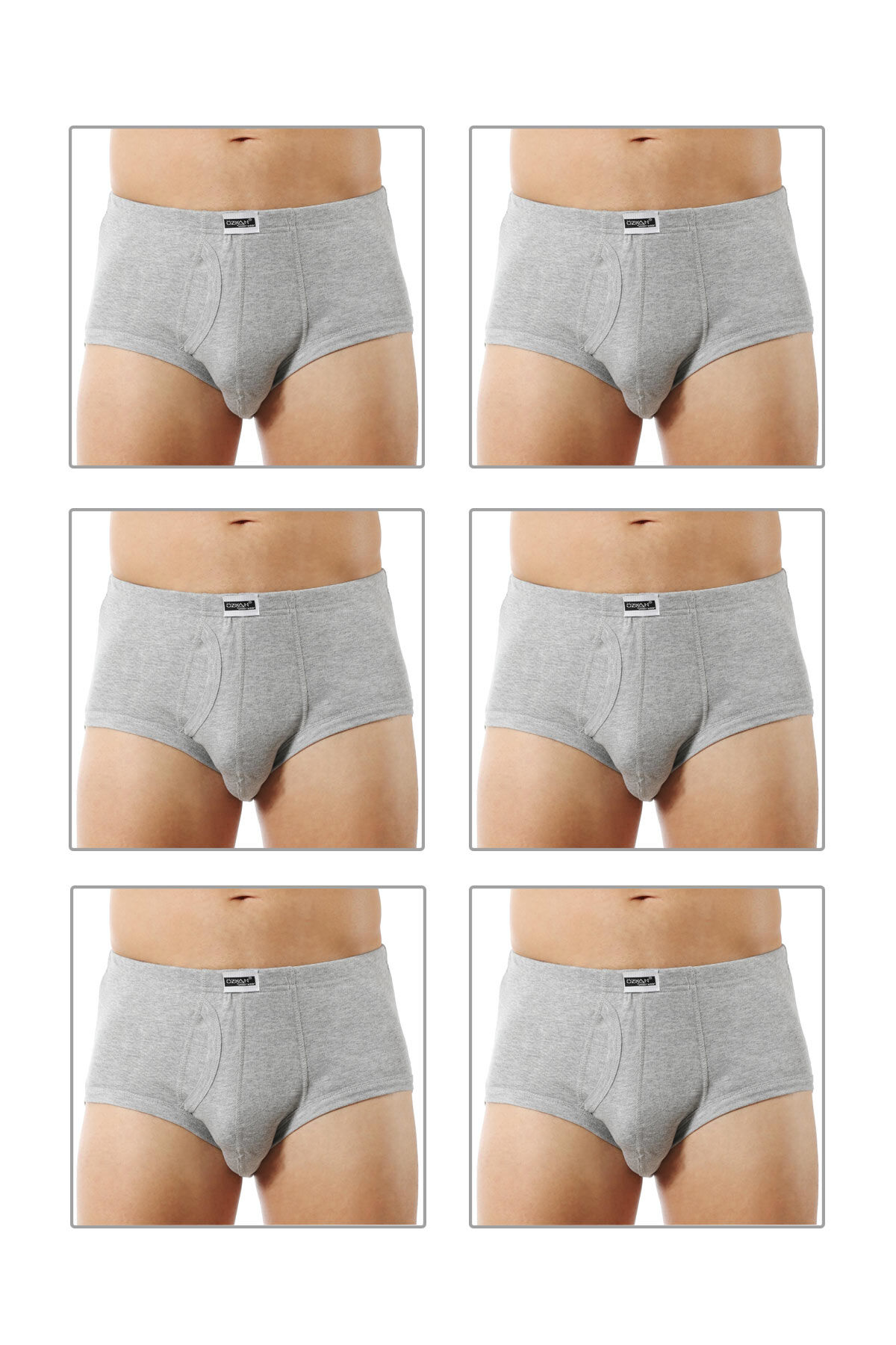 Özkan 0117 6'lı Paket Erkek Pamuklu Ribana Torbalı Esnek Yumuşak Rahat Slip Külot