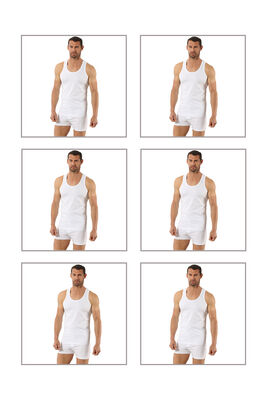 Özkan Underwear - Özkan 0267 6'lı Paket Erkek Pamuklu Likralı Süprem Esnek Rahat Sırtı Çapraz Sporcu Rambo Atlet;