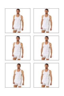 Özkan Underwear - Özkan 0267 6'lı Paket Erkek %95 Pamuklu Likralı Süprem Esnek Rahat Sırtı Çapraz Sporcu Rambo Atlet;