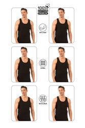 Özkan Underwear Özkan 0050 6'lı Paket Erkek %100 Pamuklu Penye Süprem Kalın Askılı Atlet - Thumbnail