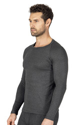 Özkan 11317 Erkek Termal Viskon Uzun Kollu Simit Yaka Body Fanila - Thumbnail