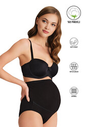 Özkan 23582 Kadın Pamuklu Likralı Yumuşak Esnek Süprem Hamile Lohusa Yüksek Bel Bato Külot - Thumbnail