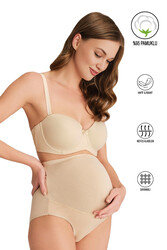 Özkan 23582 Kadın Pamuklu Likralı Yumuşak Esnek Süprem Hamile Lohusa Yüksek Bel Bato Külot - Thumbnail