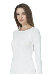 Özkan 23612 Kadın Viskon Uzun Kollu Yuvarlak Simit Yaka Termal İçlik Fanila - Thumbnail