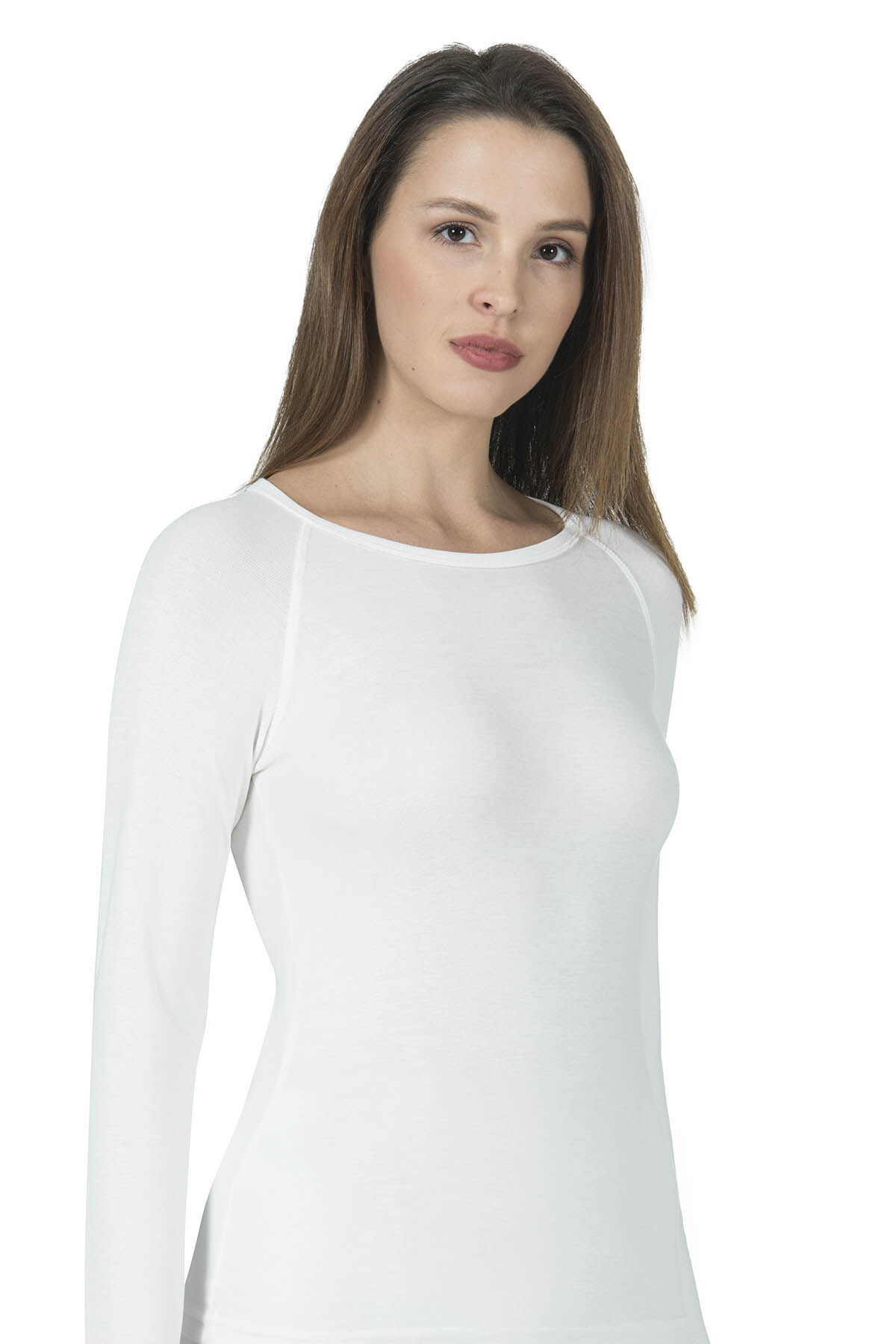 Özkan 23612 Kadın Viskon Uzun Kollu Yuvarlak Simit Yaka Termal İçlik Fanila