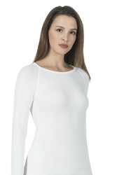 Özkan 23612 Kadın Viskon Uzun Kollu Yuvarlak Simit Yaka Termal İçlik Fanila - Thumbnail