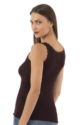 Özkan 23493 Kadın Transferli Ribana Esnek Yumuşak Kalın Askılı Atlet - Thumbnail