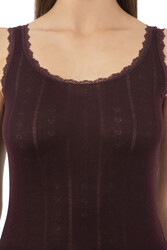 Özkan 23493 Kadın Transferli Ribana Esnek Yumuşak Kalın Askılı Atlet - Thumbnail