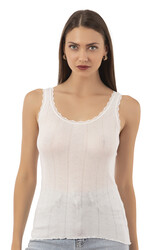 Özkan 23493 Kadın Transferli Ribana Esnek Yumuşak Kalın Askılı Atlet - Thumbnail