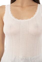 Özkan 23493 Kadın Transferli Ribana Esnek Yumuşak Kalın Askılı Atlet - Thumbnail