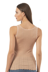 Özkan 23493 Kadın Transferli Ribana Esnek Yumuşak Kalın Askılı Atlet - Thumbnail