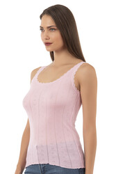 Özkan 23493 Kadın Transferli Ribana Esnek Yumuşak Kalın Askılı Atlet - Thumbnail