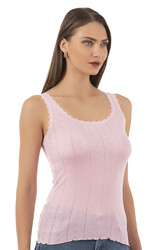 Özkan 23493 Kadın Transferli Ribana Esnek Yumuşak Kalın Askılı Atlet - Thumbnail